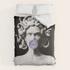 Medusa blowing purple bubblegum bubble Canvas Print Comforter Gallery Image 6