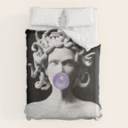 Medusa blowing purple bubblegum bubble Canvas Print Duvet Cover Gallery Image 6