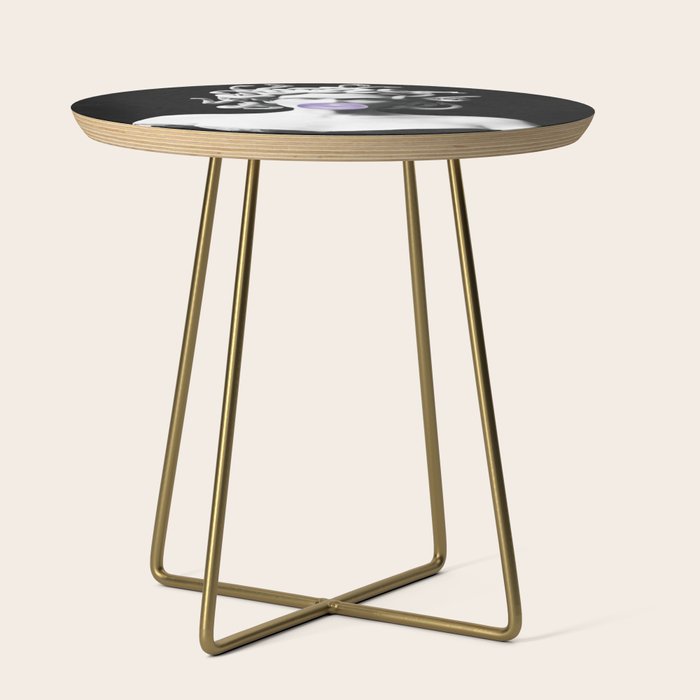 Medusa blowing purple bubblegum bubble Canvas Print Side Table Gallery Image 1