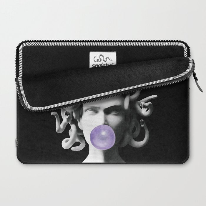 Medusa blowing purple bubblegum bubble Canvas Print Laptop Sleeve Gallery Image 2