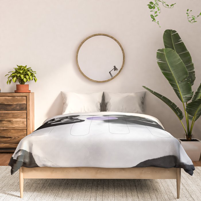Medusa blowing purple bubblegum bubble Canvas Print Comforter Gallery Image 3