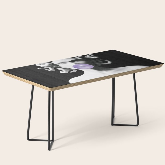 Medusa blowing purple bubblegum bubble Canvas Print Coffee Table Gallery Image 1