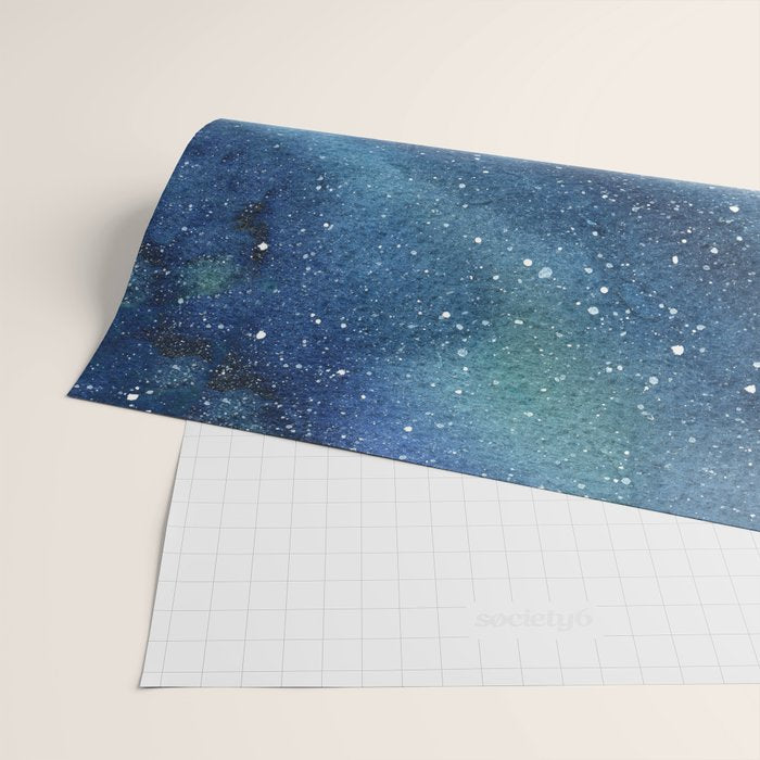 Galaxy Watercolor Aurora Borealis Painting Wrapping Paper Gallery Image 2