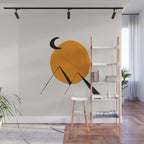 Minimalist Minimal Mid Century Abstract Middle Eastern Egypt Ancient Ruins Pyramids Moon Ejaaz Hanif Wall Mural Gallery Image 1