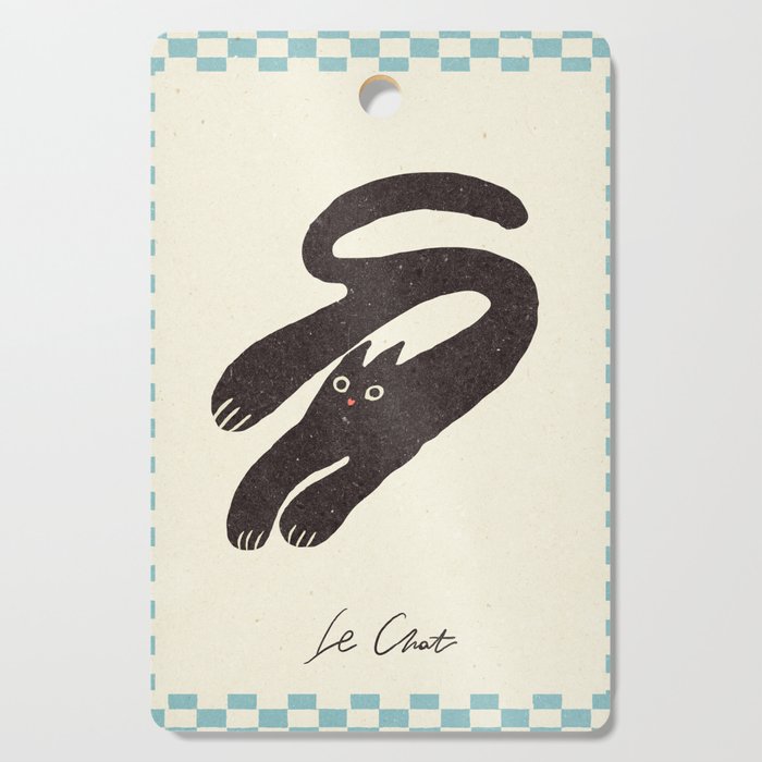 Cute black cat, modern art Cutting Board Gallery Image 1