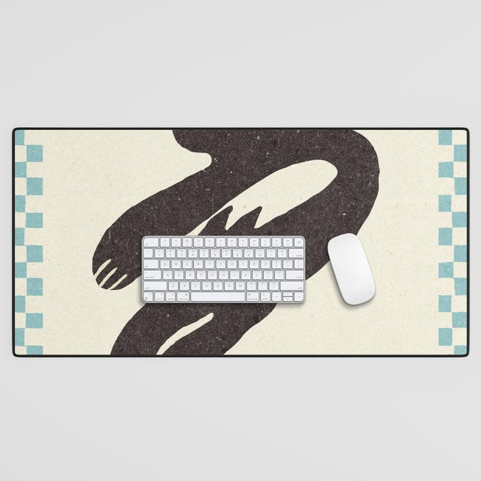 Cute black cat, modern art Desk Mat Gallery Image 1