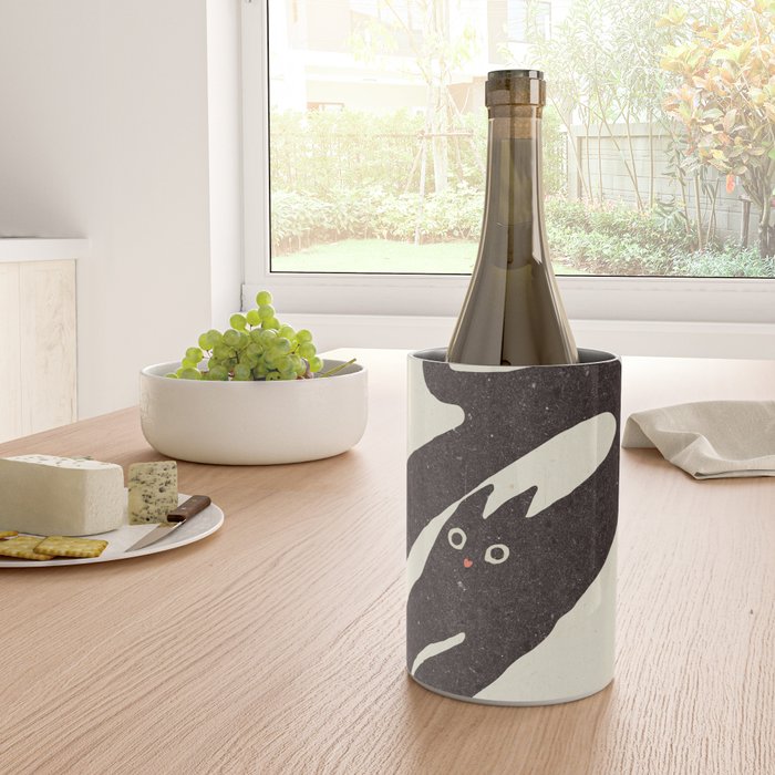 Cute black cat, modern art Wine Chiller Gallery Image 4