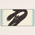 Cute black cat, modern art Desk Mat Gallery Image 3