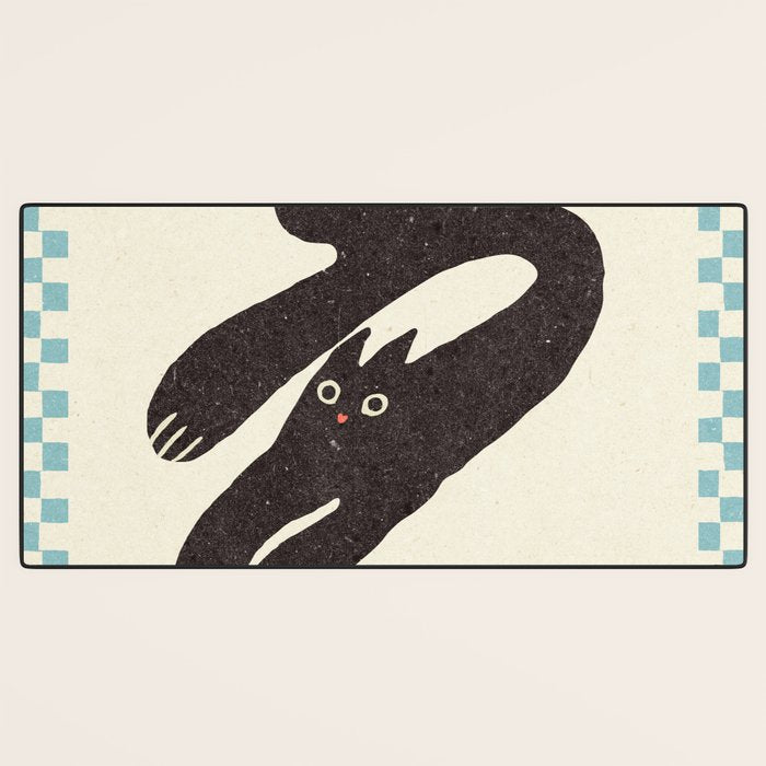 Cute black cat, modern art Desk Mat Gallery Image 3