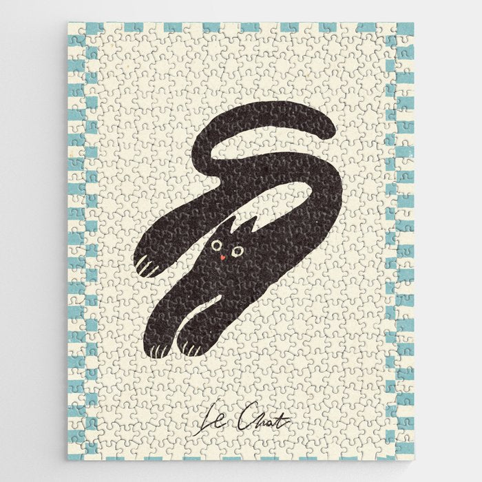 Cute black cat, modern art Jigsaw Puzzle Gallery Image 1