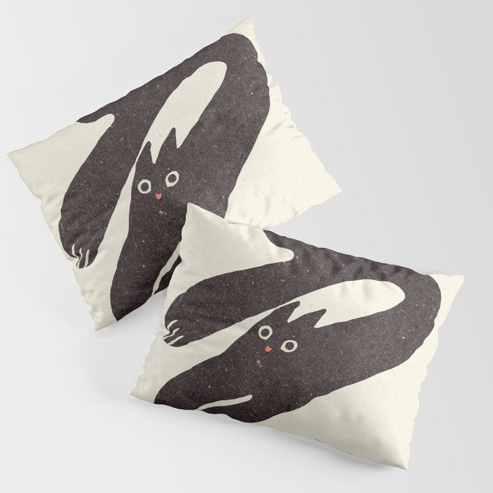 Cute black cat, modern art Pillow Sham Gallery Image 3