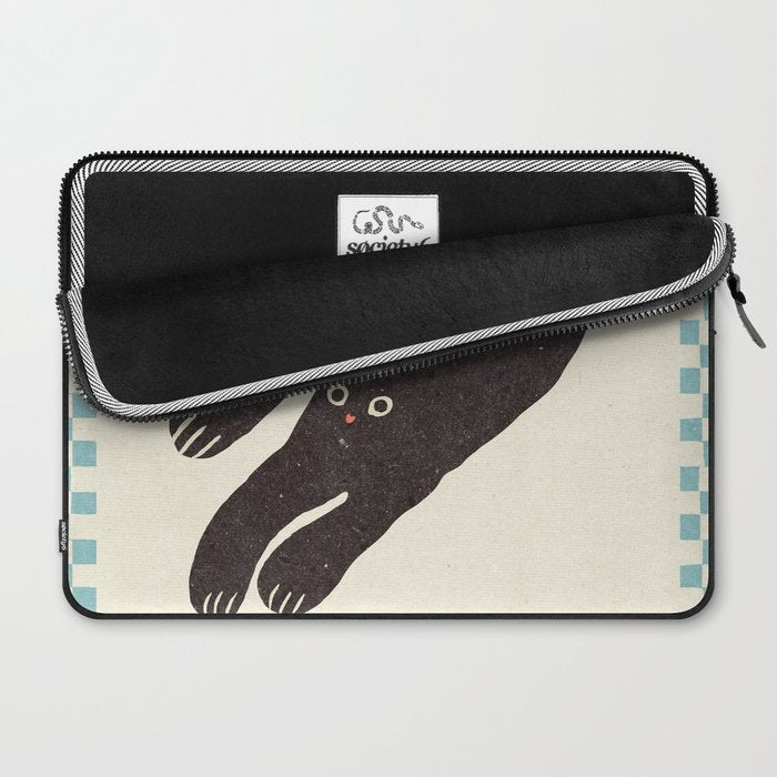 Cute black cat, modern art Laptop Sleeve Gallery Image 2