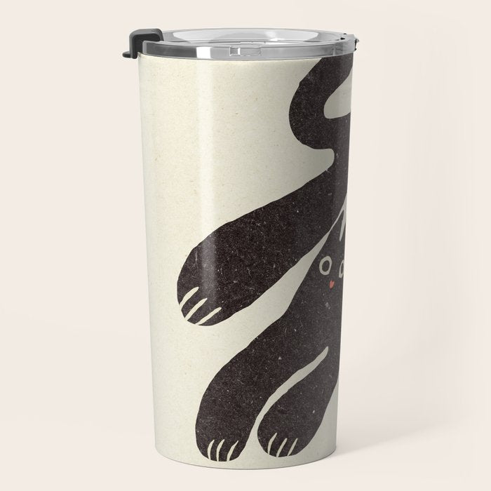 Cute black cat, modern art Travel Mug Gallery Image 3