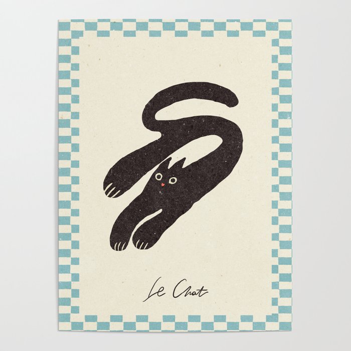 Cute black cat, modern art Poster Gallery Image 4