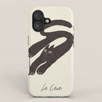 Cute black cat, modern art iPhone Case Gallery Image 1