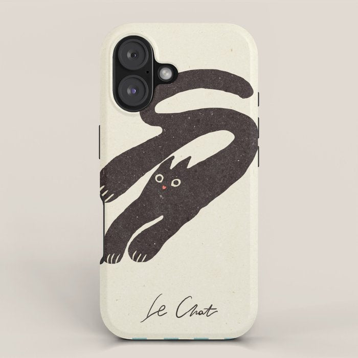 Cute black cat, modern art iPhone Case Gallery Image 1
