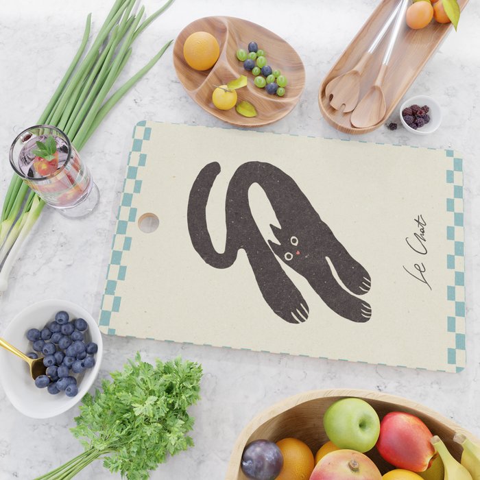 Cute black cat, modern art Cutting Board Gallery Image 2