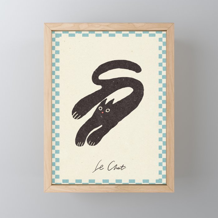 Cute black cat, modern art Mini Art Print Gallery Image 1