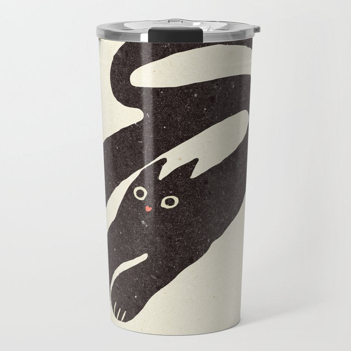 Cute black cat, modern art Travel Mug Gallery Image 1