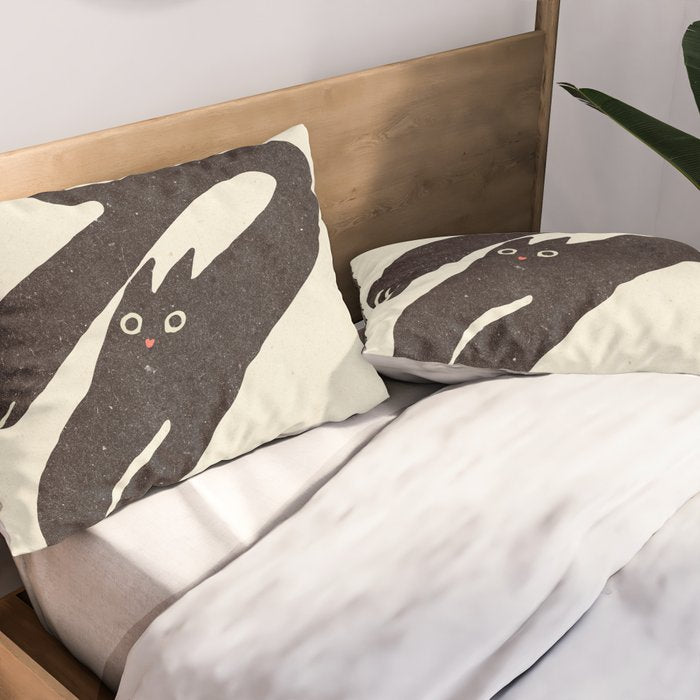 Cute black cat, modern art Pillow Sham Gallery Image 2