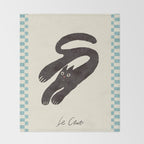 Cute black cat, modern art Throw Blanket Gallery Image 2