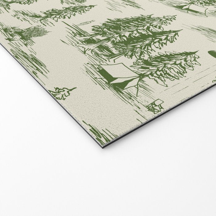 Green Alien Abduction Toile De Jouy Pattern Welcome Mat Gallery Image 2