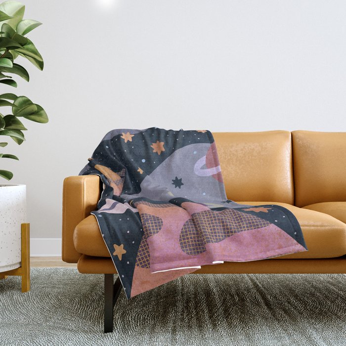 Cosmos #3 Throw Blanket Gallery Image 1