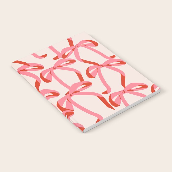 Pink Champagne Coquette Bows Notebook Gallery Image 1