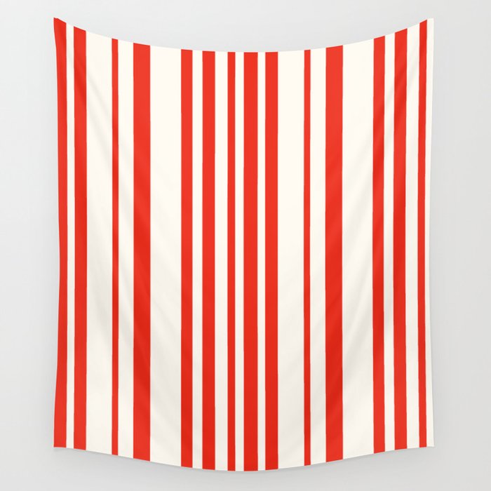 Classic Stripes I - Red & White Candy Cane Wall Tapestry Gallery Image 4