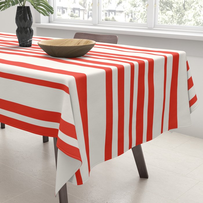 Classic Stripes I - Red & White Candy Cane Tablecloth Gallery Image 3