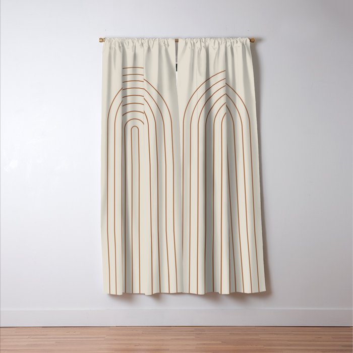 Minimal Arch XVI Earthy Natural Modern Geometric Lines Window Curtain Gallery Image 3