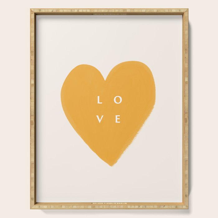 Heart Love Gold Yellow - Typography Serving Tray Gallery Image 1
