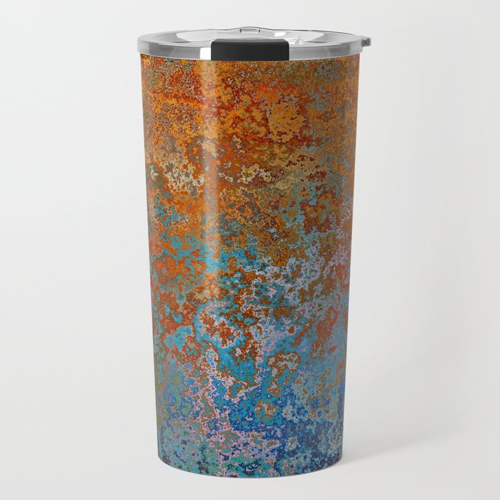Vintage Rust, Terracotta and Blue Travel Mug Gallery Image 1