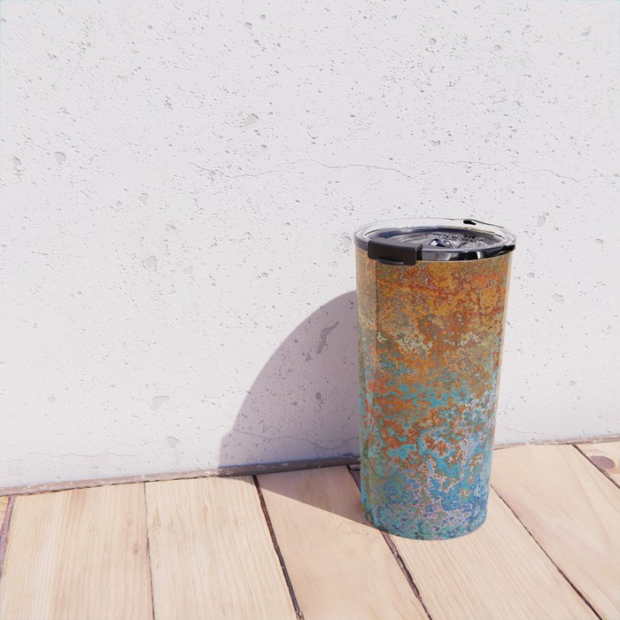 Vintage Rust, Terracotta and Blue Travel Mug Gallery Image 4