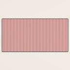 Ultra Fine Stripes Narrow Vertical Stripe Pattern in Mocha Brown and Pink Desk Mat Gallery Image 3