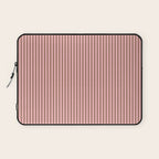 Ultra Fine Stripes Narrow Vertical Stripe Pattern in Mocha Brown and Pink Laptop Sleeve Gallery Image 1