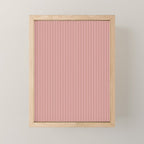 Ultra Fine Stripes Narrow Vertical Stripe Pattern in Mocha Brown and Pink Mini Art Print Gallery Image 1