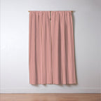 Ultra Fine Stripes Narrow Vertical Stripe Pattern in Mocha Brown and Pink Window Curtain Gallery Image 3