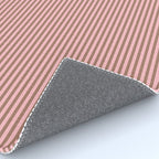 Ultra Fine Stripes Narrow Vertical Stripe Pattern in Mocha Brown and Pink Rug Gallery Image 4