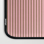 Ultra Fine Stripes Narrow Vertical Stripe Pattern in Mocha Brown and Pink Laptop Sleeve Gallery Image 3