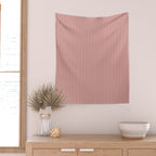 Ultra Fine Stripes Narrow Vertical Stripe Pattern in Mocha Brown and Pink Wall Tapestry Gallery Image 2
