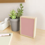 Ultra Fine Stripes Narrow Vertical Stripe Pattern in Mocha Brown and Pink Mini Art Print Gallery Image 2