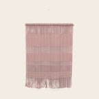Ultra Fine Stripes Narrow Vertical Stripe Pattern in Mocha Brown and Pink Wall Hanging Gallery Image 1