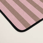 Ultra Fine Stripes Narrow Vertical Stripe Pattern in Mocha Brown and Pink Desk Mat Gallery Image 4