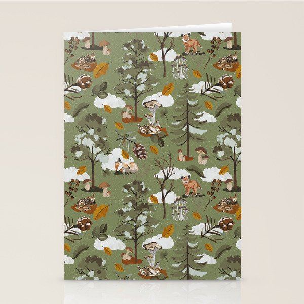 Baby animals in the leafy forest G Stationery Card Gallery Image 1