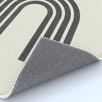 Mid century modern black and white sun and rainbow Rug Gallery Image 4