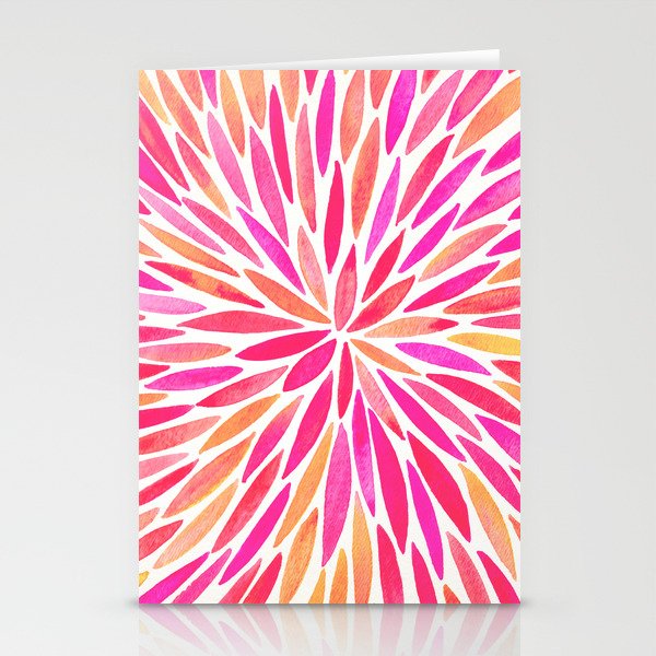 Watercolor Burst - Pink OmbrÃ© Stationery Card Gallery Image 1