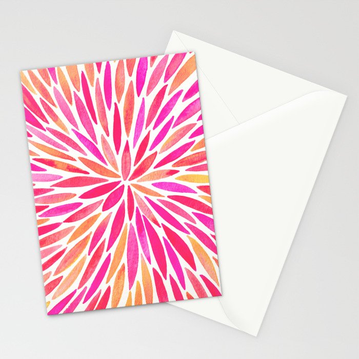 Watercolor Burst - Pink OmbrÃ© Stationery Card Gallery Image 2