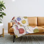 Many Happy Smileys Throw Blanket Gallery Image 1