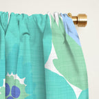 Bright Summer Floral Mid-Century Style Flower Pattern Window Curtain Gallery Image 2